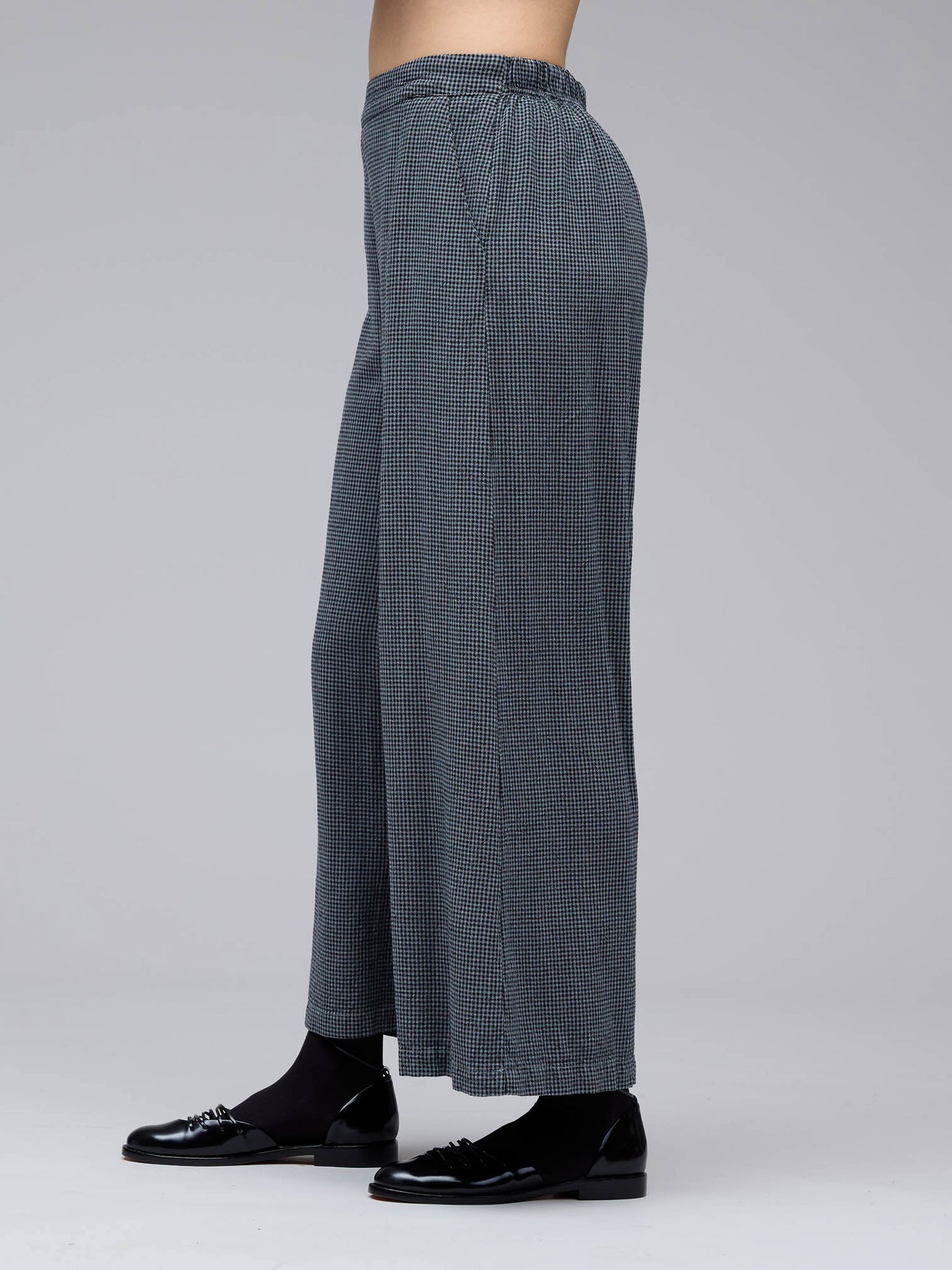 picture of Cut Loose Crop Wide Leg Pant Mini Check - gull - Number Two - womens - fashion - clothing - Cut Loose 2
