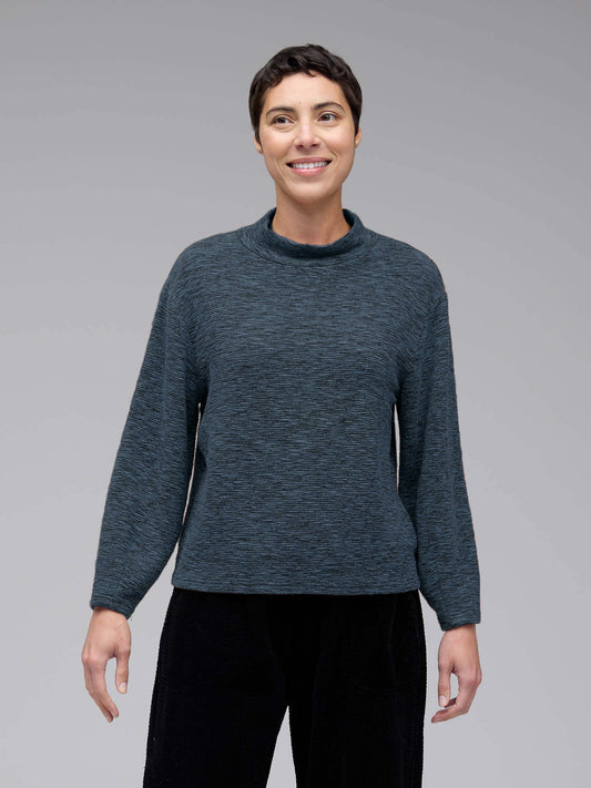 picture of Cut Loose Mock Neck Top Crimped - Tidal - Number Two - womens - fashion - clothing - Cut Loose 1