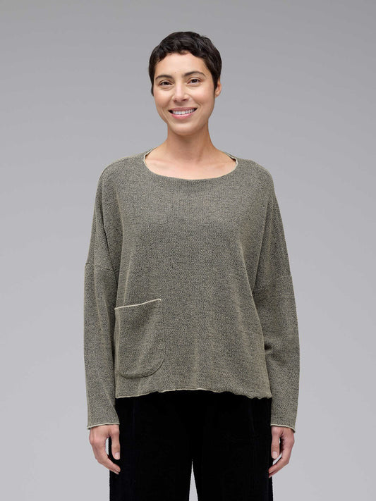 picture of Cut Loose Pocket Pullover - Moonbeam - Number Two - womens - fashion - clothing - Cut Loose 1