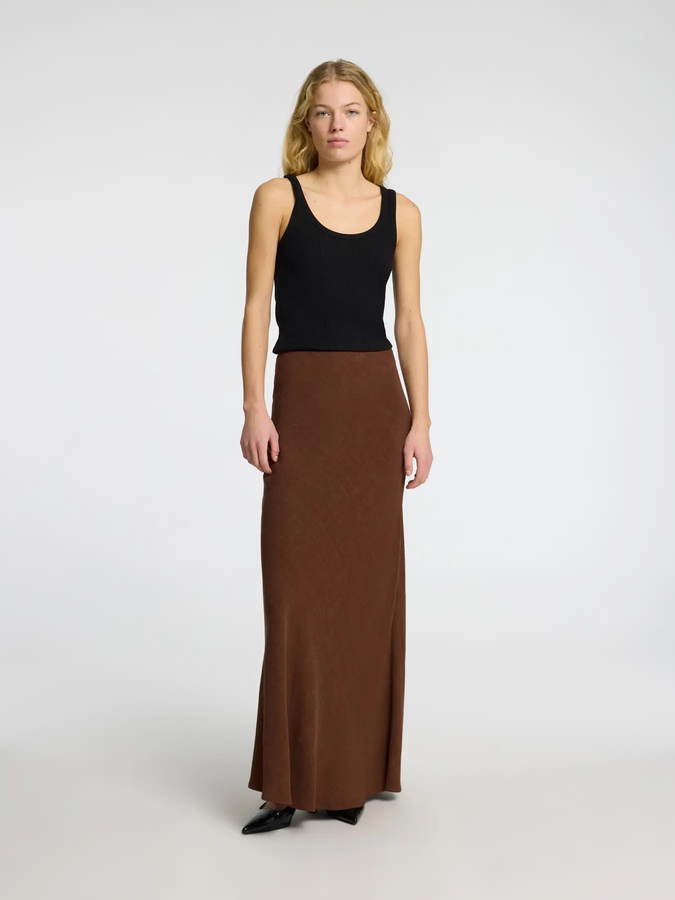 Selected Femme Anna U-Neck Tank Top Black