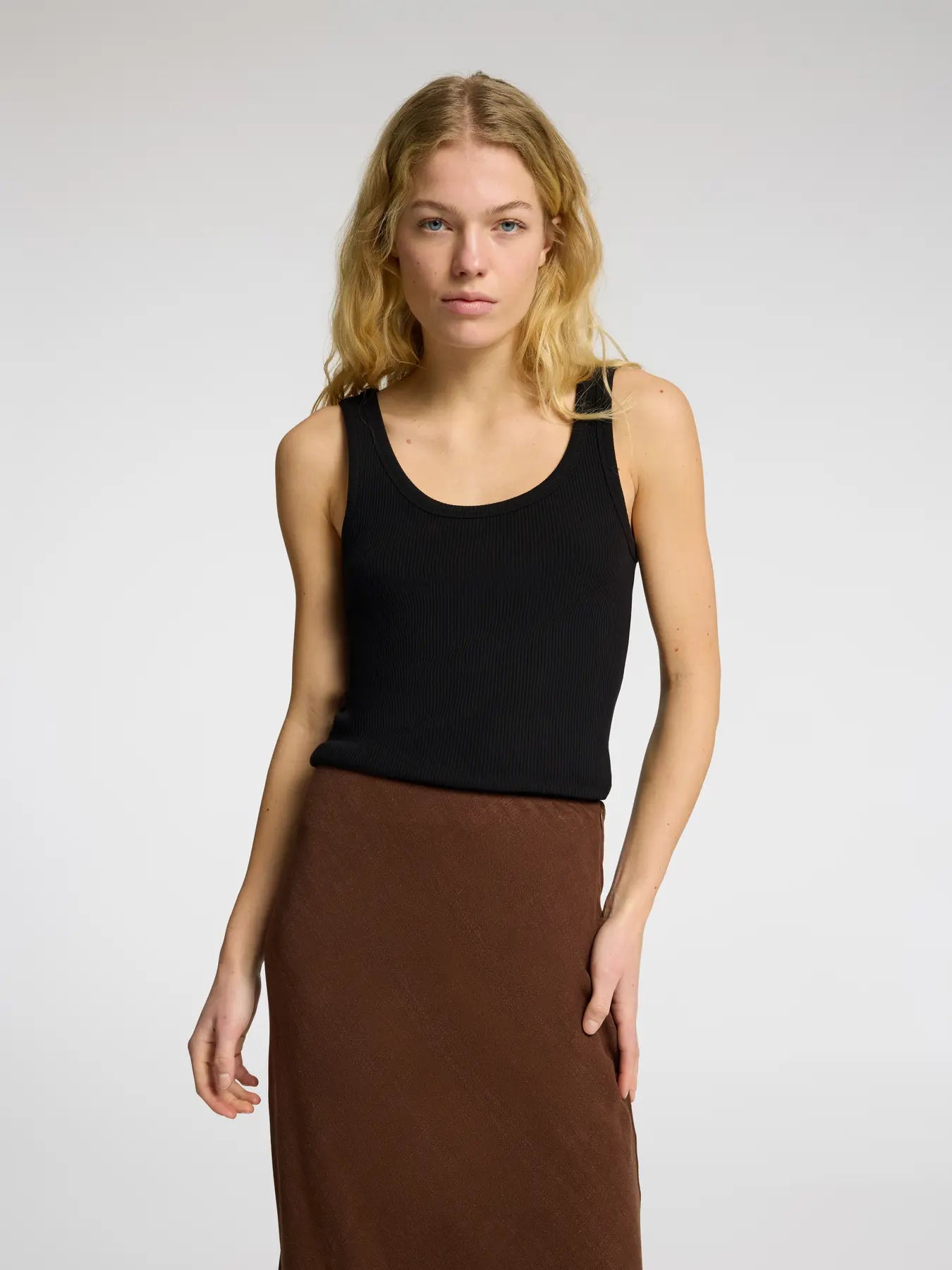 Selected Femme Anna U-Neck Tank Top Black