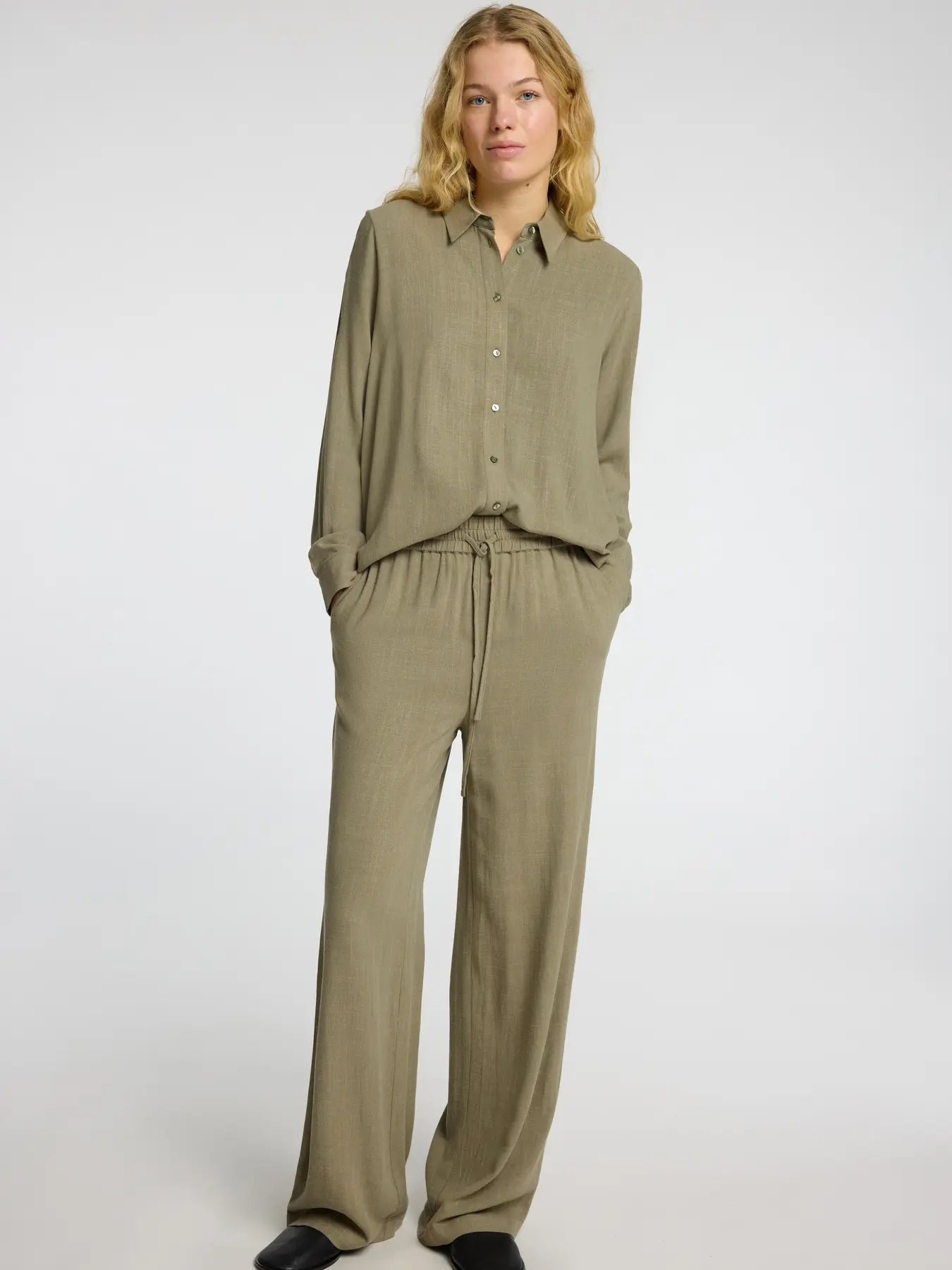 Selected Femme Viva High Waist Trousers Vetiver