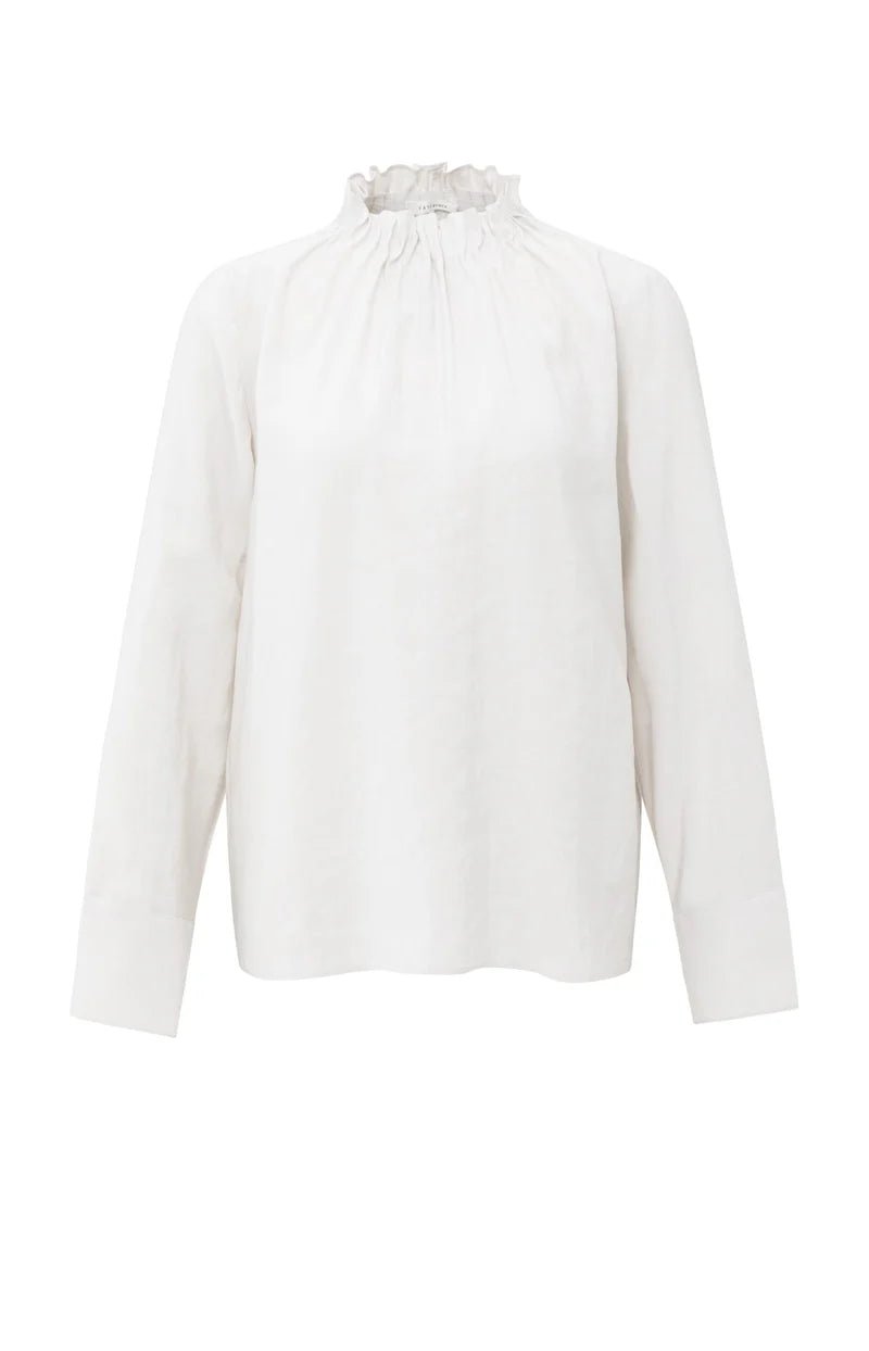 picture of Yaya High Neck Top - Early Frost White - Number Two - womens - fashion - clothing - Yaya 6