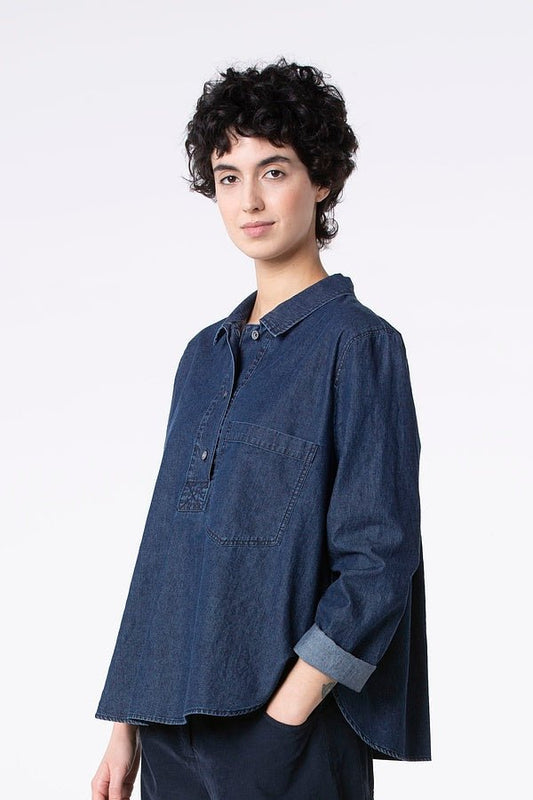 picture of Ischiko 506 Blouse Lightweight Denim Wash - Number Two - womens - fashion - clothing - Ischiko 1