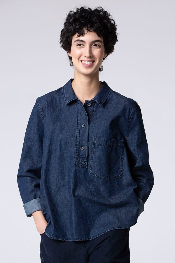 picture of Ischiko 506 Blouse Lightweight Denim Wash - Number Two - womens - fashion - clothing - Ischiko 2