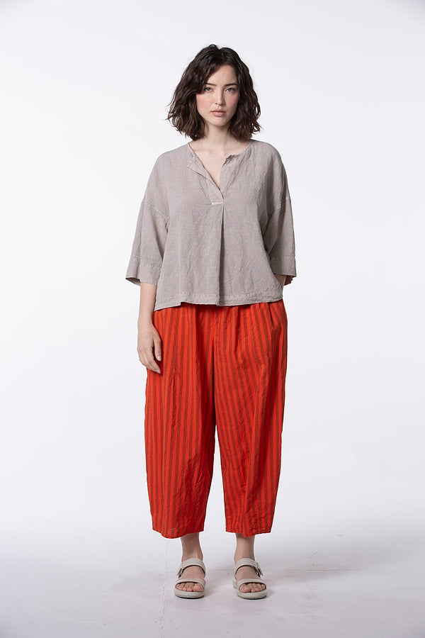 Ischiko 510 Trousers Cotton Chambray Stripe Poppy