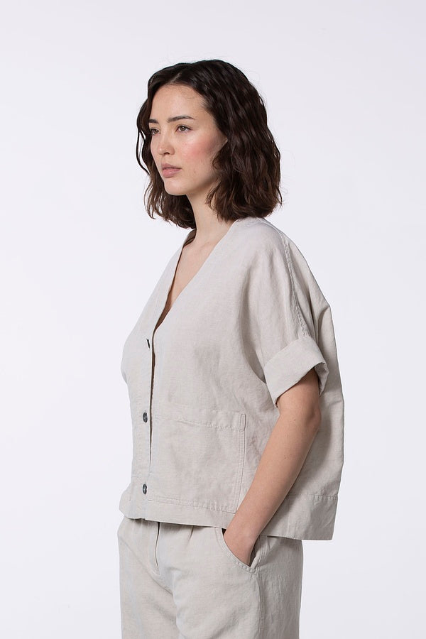 Ischiko 507 Cotton Linen Twill Jacket Nettle