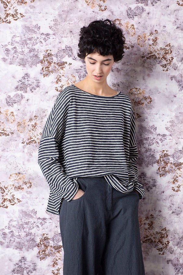 picture of Ischiko 510 Pullover Nocturne Stripe - Number Two - womens - fashion - ethical - clothing - Ischiko