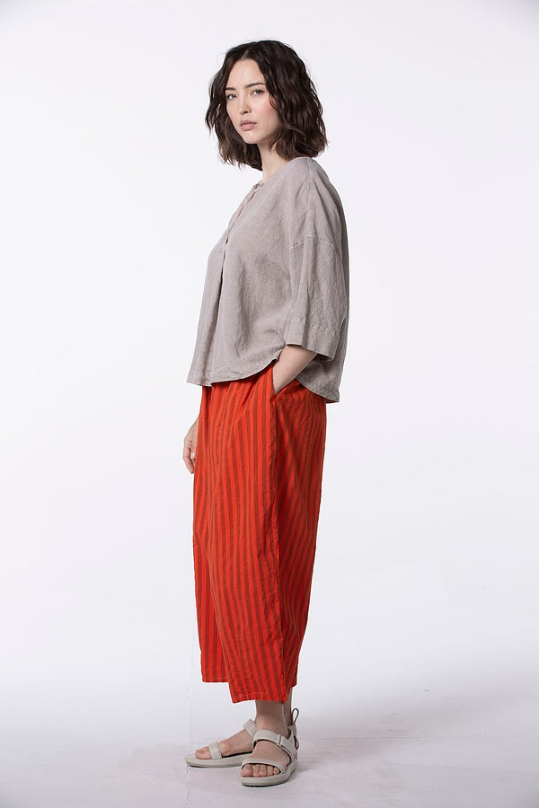 Ischiko 510 Trousers Cotton Chambray Stripe Poppy