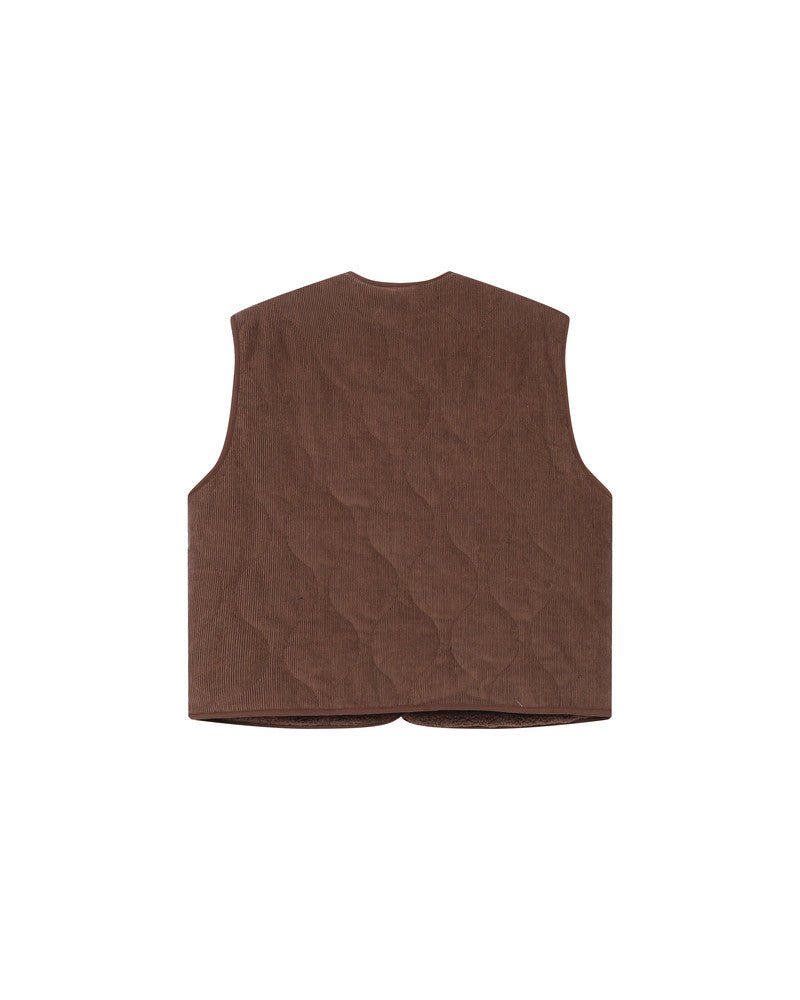picture of Grace & Mila Seth Cord/Teddy Reversible Gilet - Chocolate - Number Two - womens - fashion - ethical 7