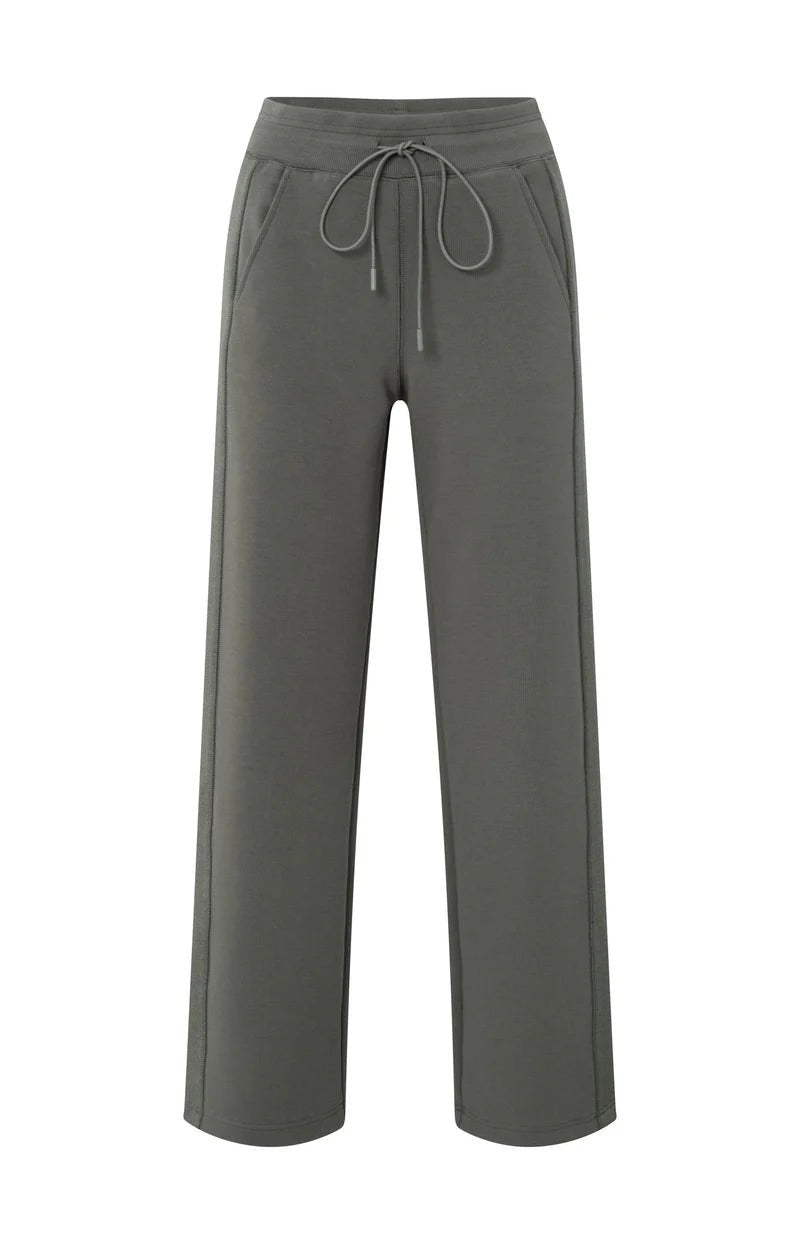 picture of Yaya Jersey Wide Leg Trousers - Dark Night Grey - Number Two - womens - fashion - clothing - Yaya 5