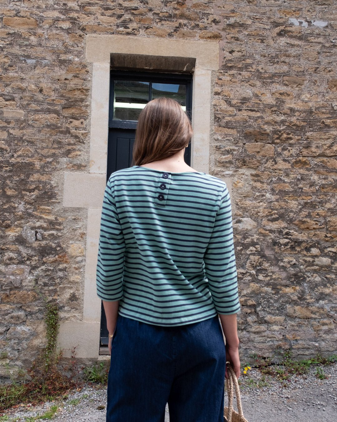 Bibico Classic Sailor T-Shirt Duck Egg & Indigo Stripe