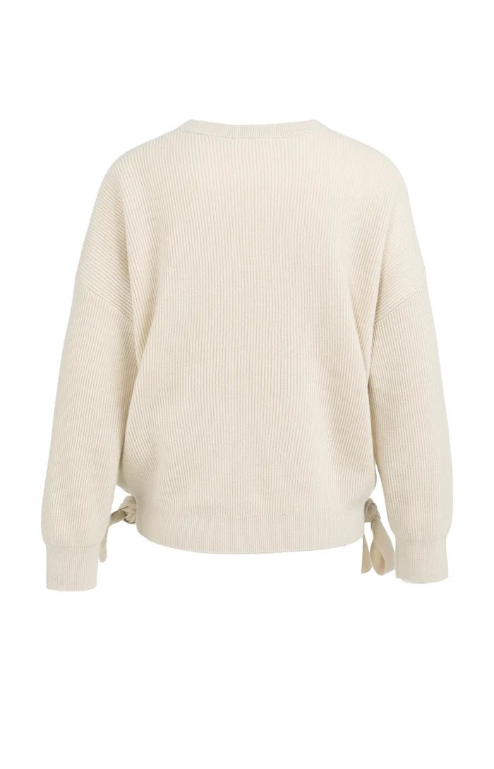 picture of Yaya Knitted Sweater Tie Details - Kit Beige Melange - Number Two - womens - fashion - clothing - Yaya 7