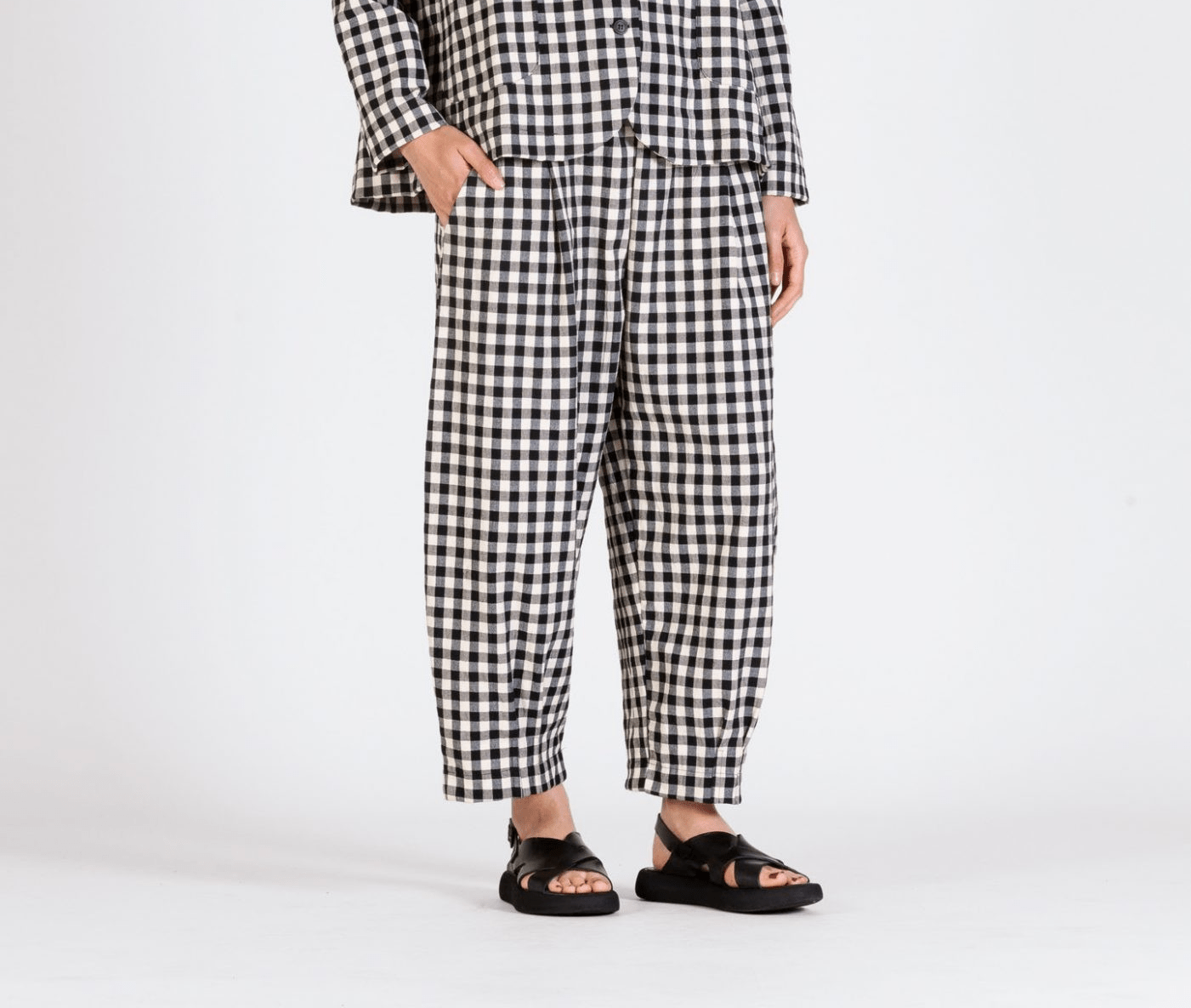 Mama B Bianco Pants Black White Check