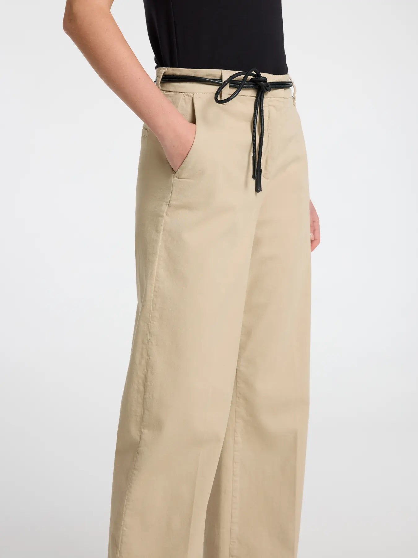 Selected Femme Vera-Rita Wide Chino Trouser Island Fossil