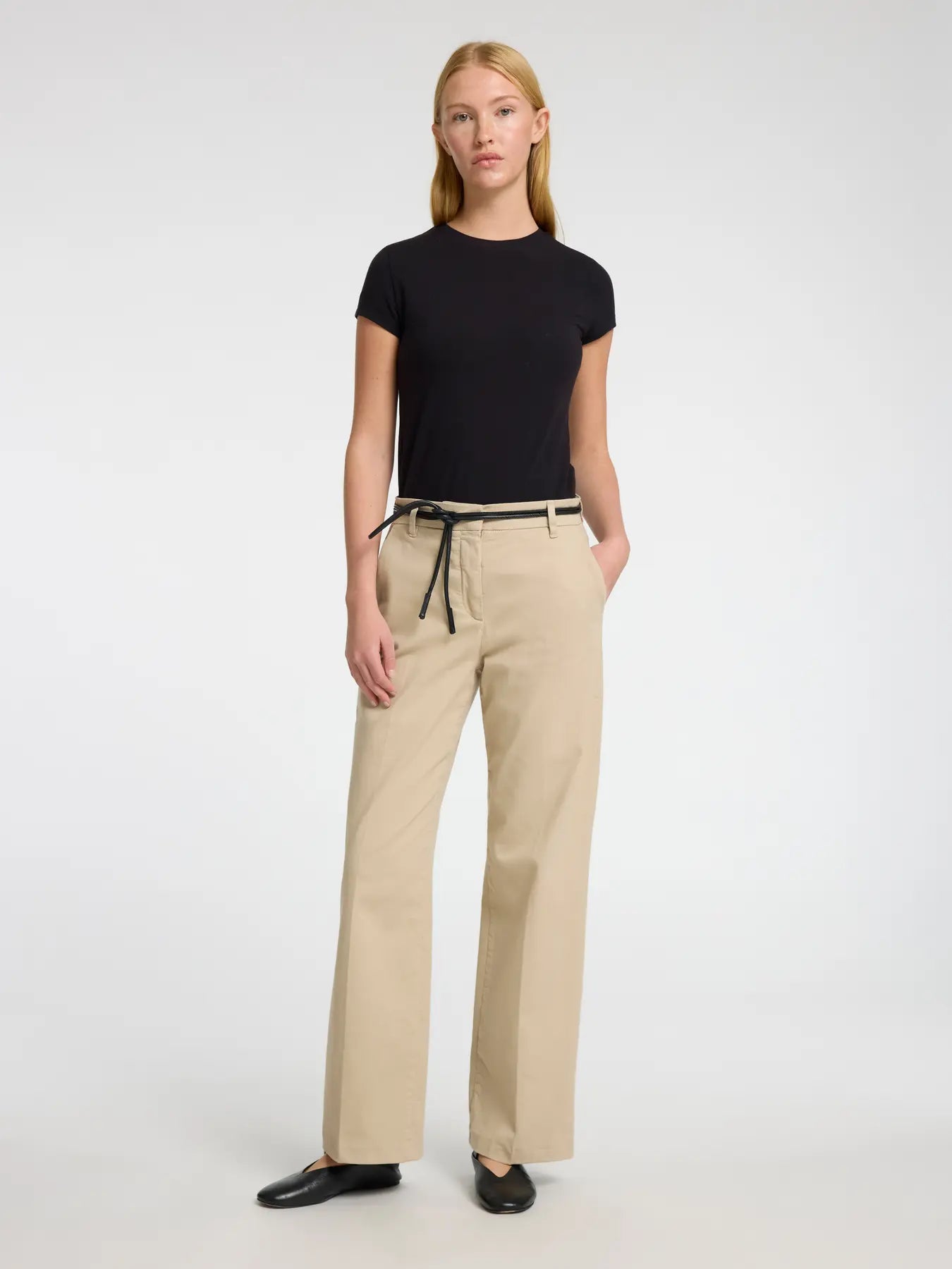 Selected Femme Vera-Rita Wide Chino Trouser Island Fossil