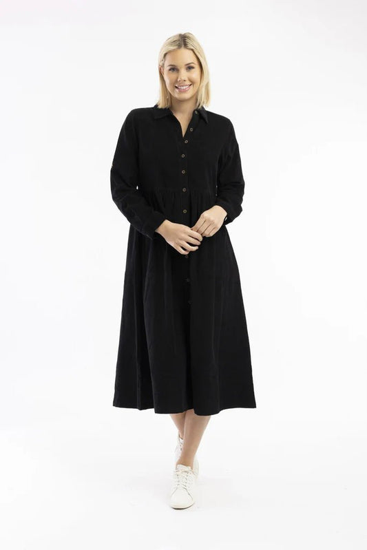 picture of Orientique Collar Dress Cord - Black - Number Two - womens - fashion - clothing - Orientique 1