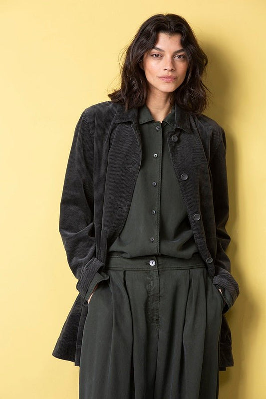 picture of Oska 513 Jacket Cord - Navy - Number Two - womens - fashion - ethical - clothing - Oska