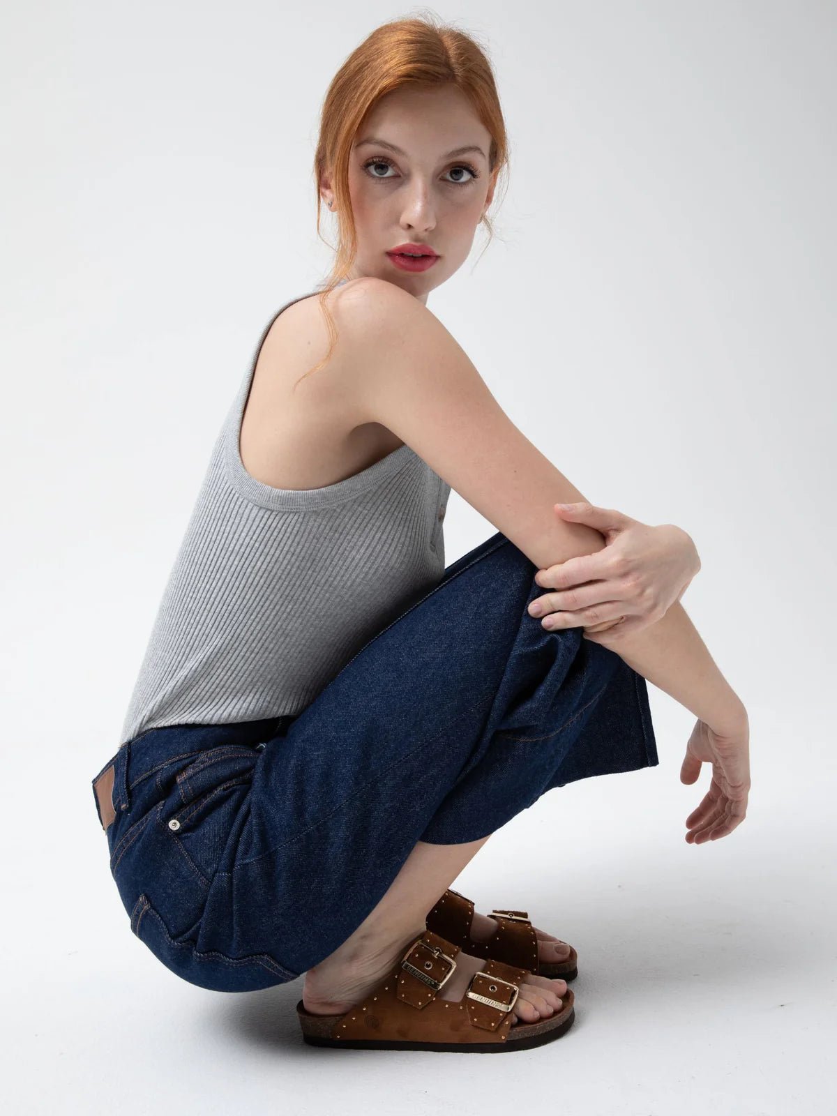 picture of Genuins Honolulu Sandal Tan Suede Studs - Number Two - womens - fashion - Footwear - Genuins 3