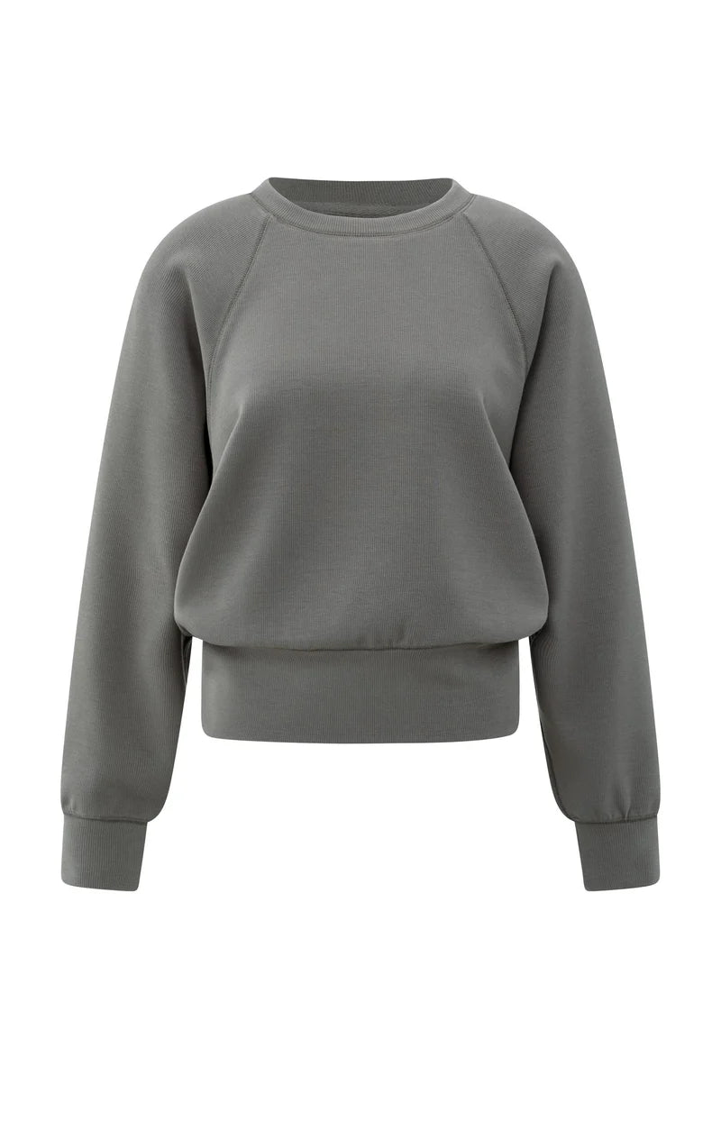picture of Yaya Raglan Sweatshirt - Dark Night Grey - Number Two - womens - fashion - clothing - Yaya 6