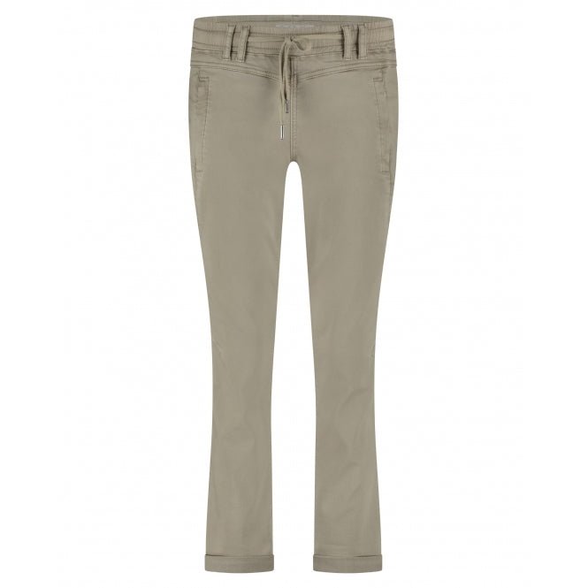 picture of Red Button Tessy Stretch Cotton Tie Waist Pull On Jogger Hazelnut - Number Two - womens - fashion - ethical -