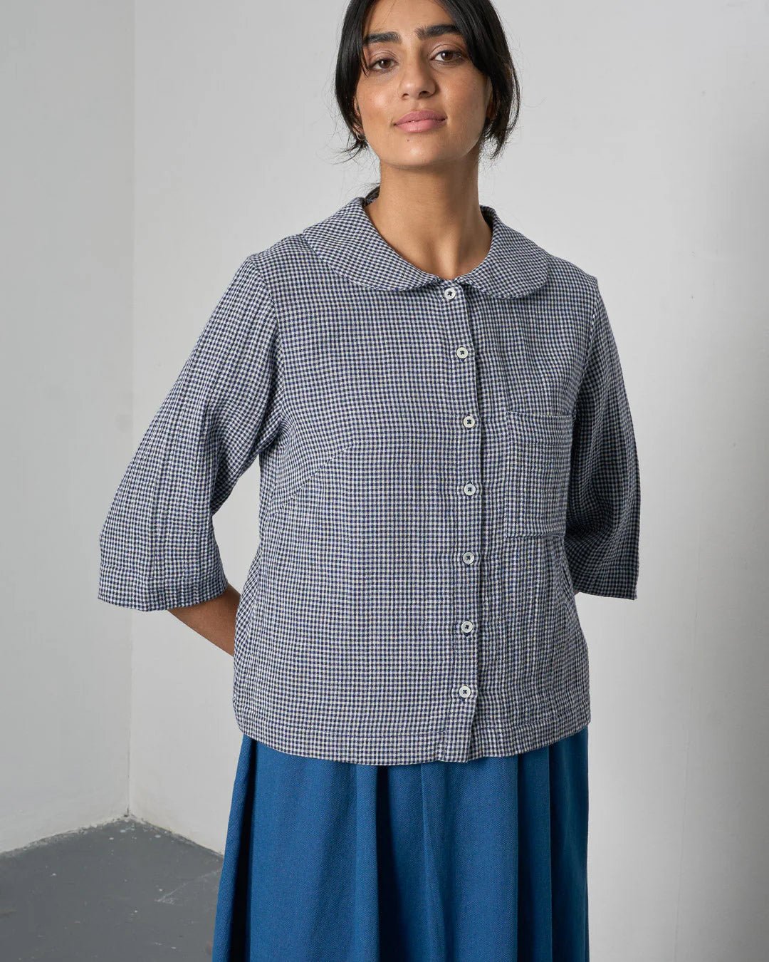 picture of Bibico Rowan Blouse - Navy Check - Number Two - womens - fashion - clothing - Bibico 3