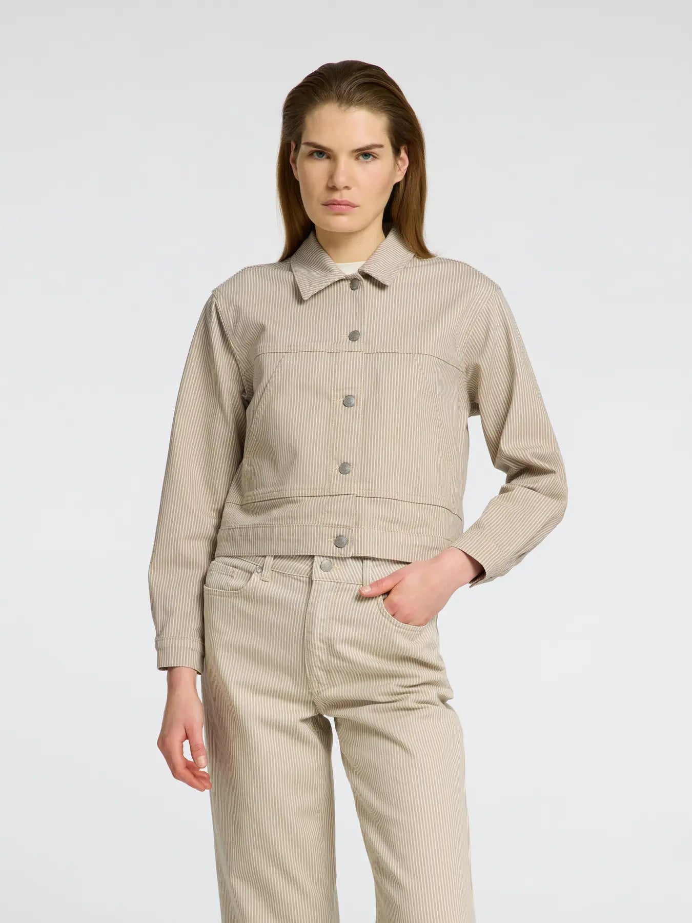 Selected Femme Alba Denim Jacket Beige Ecru