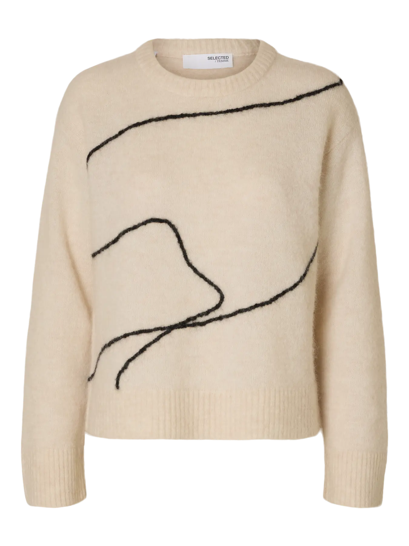 Selected Femme Sia Wool Blend Knitted Pullover Birch