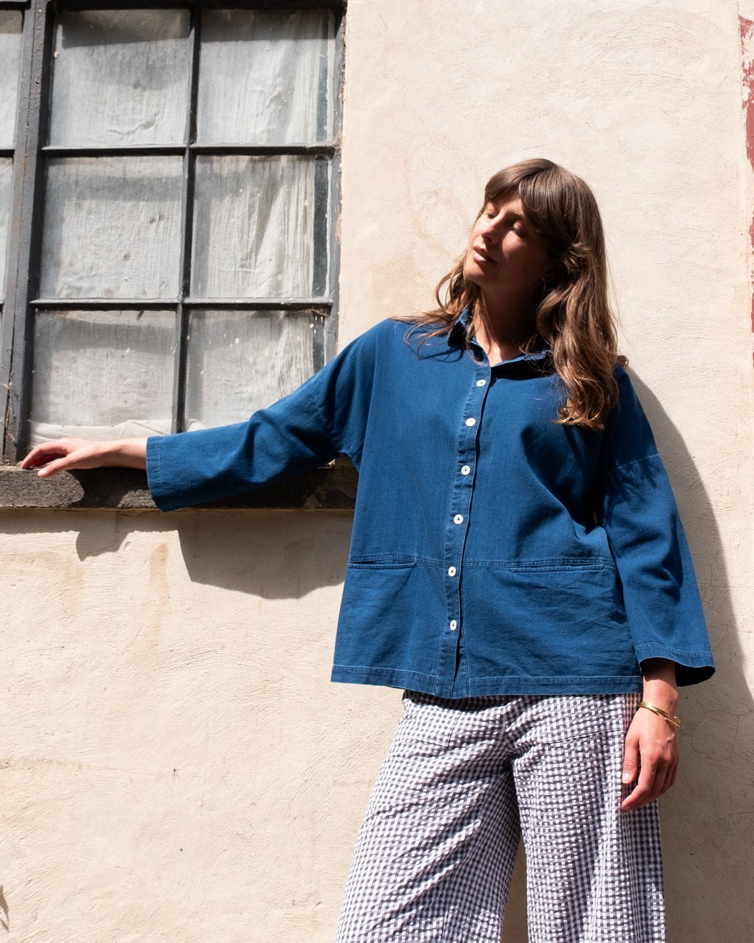 Bibico Anya Relaxed Blouse Textured Denim