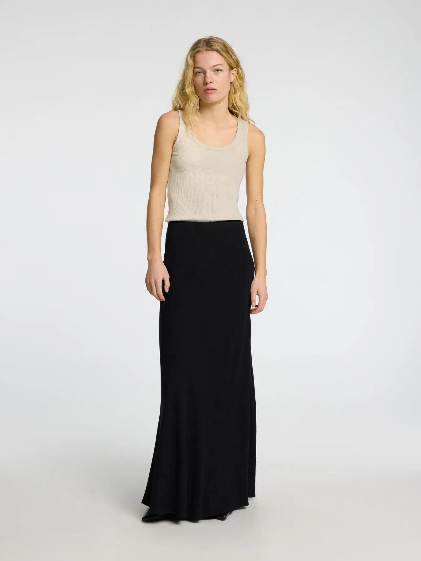 Selected Femme Anna U-Neck Tank Top Oatmeal