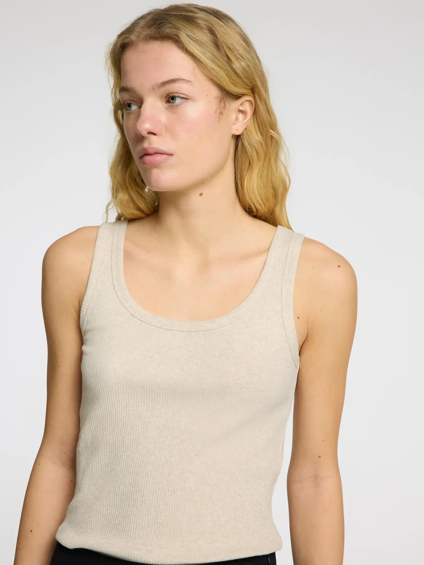 Selected Femme Anna U-Neck Tank Top Oatmeal