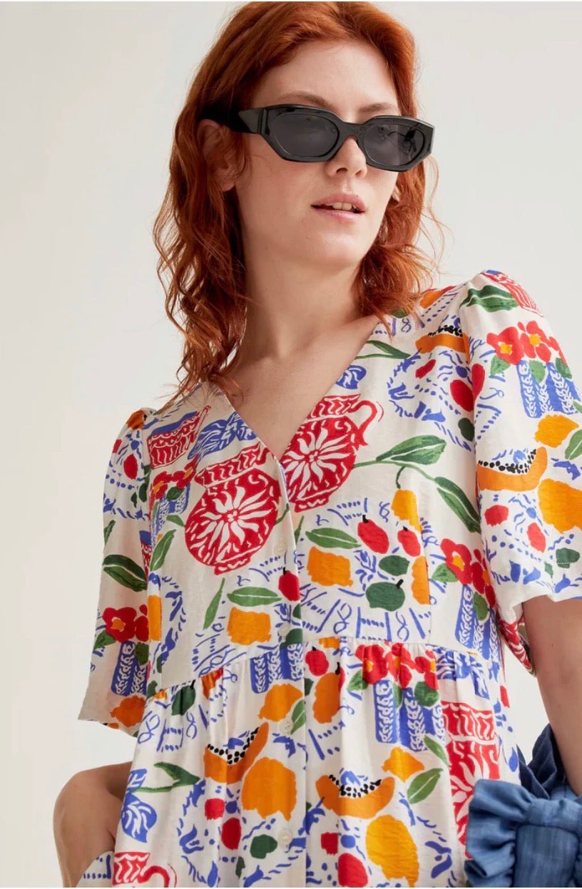 picture of Compania Fantastica 11005 Fruity Still Life Dress - Red Multi - Number Two - womens - fashion - clothing - Compania Fantastica 2