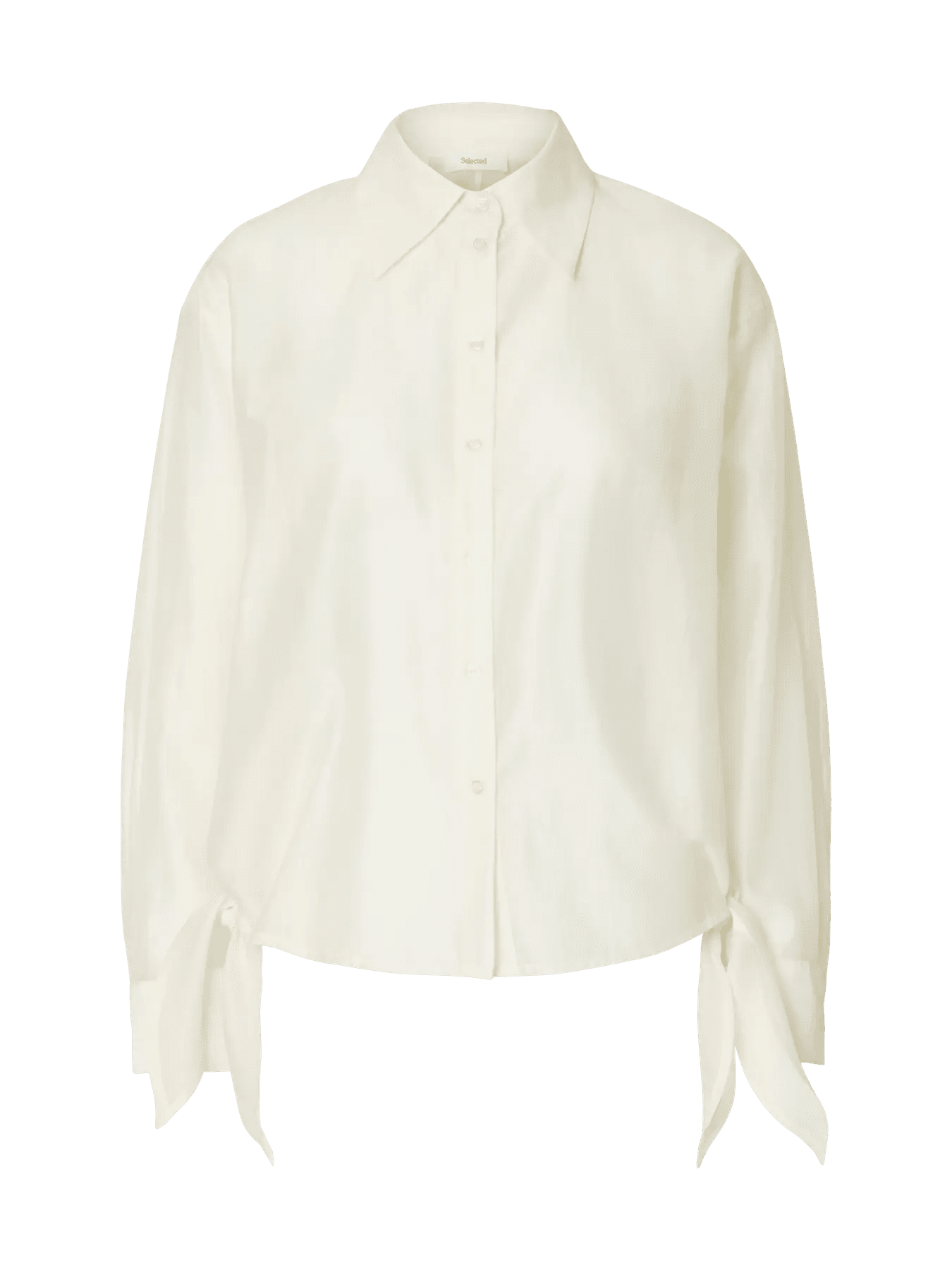 picture of Selected Iris Relaxed LS Tie Detail Shirt - Egret - Number Two - womens - fashion - clothing - Selected Femme 1