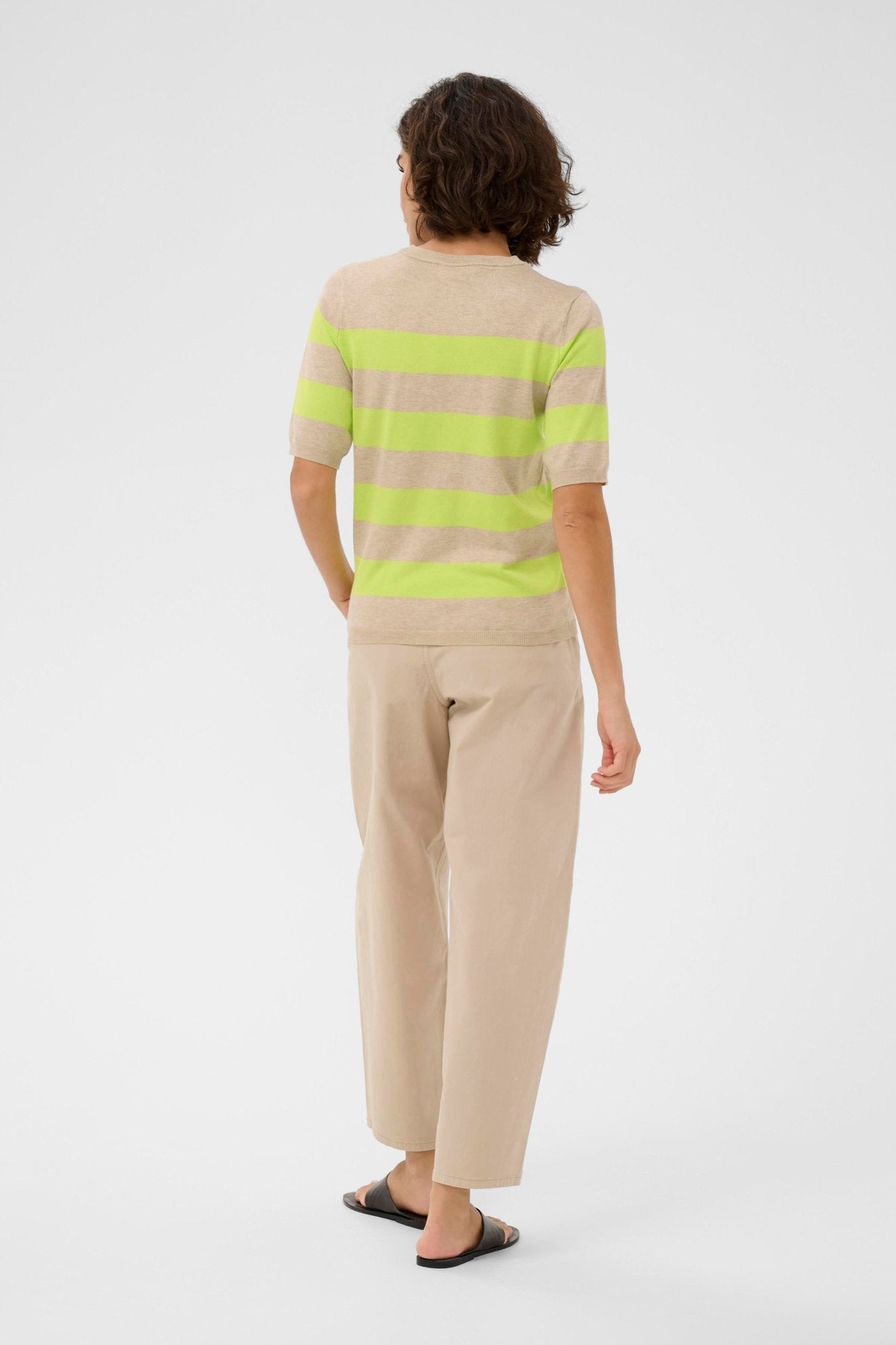picture of Kaffe Lizza Knit - Feather Grey/Lime Stripe - Number Two - womens - fashion - clothing - Kaffe 4