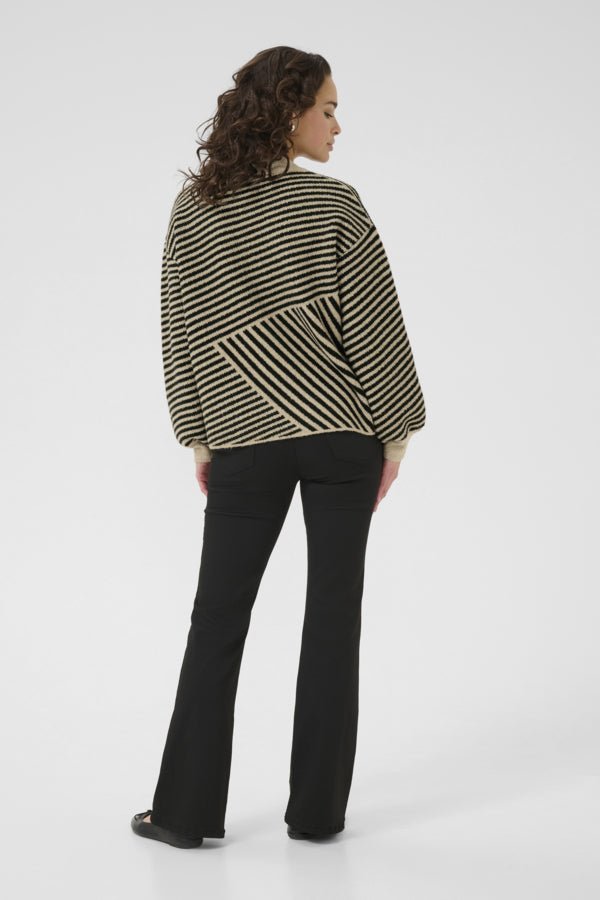 picture of Kaffe KAverena Knit Pullover - Feather Grey/Black - Number Two - womens - fashion - clothing - Kaffe 2