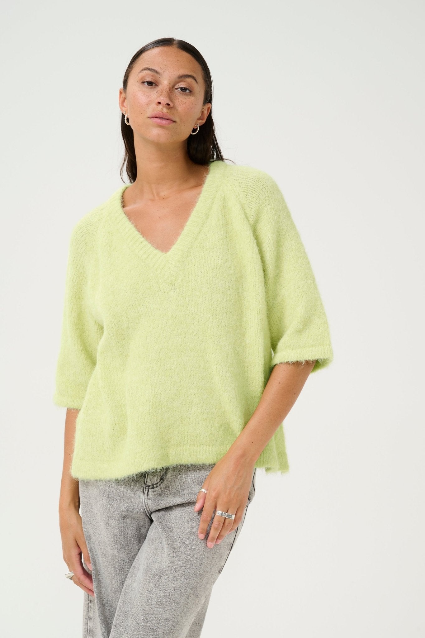 Kaffe Emilie V-neck Pullover Lettuce