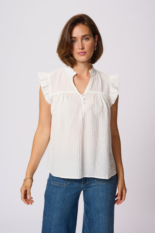 Kaffe KAliany Via Blouse Chalk