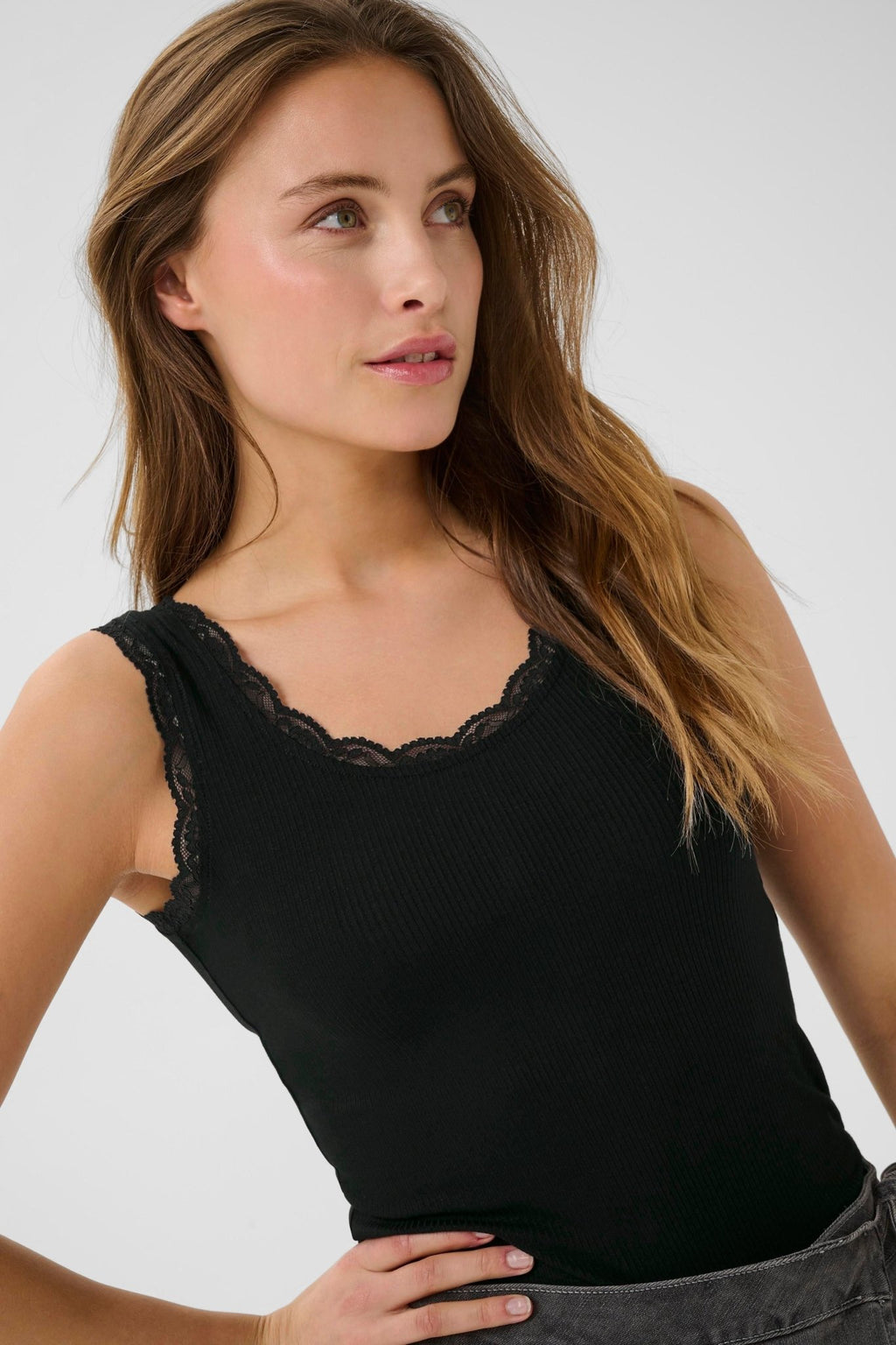 picture of Kaffe Omi Tank Top - Black - Number Two - womens - fashion - clothing - Kaffe 1