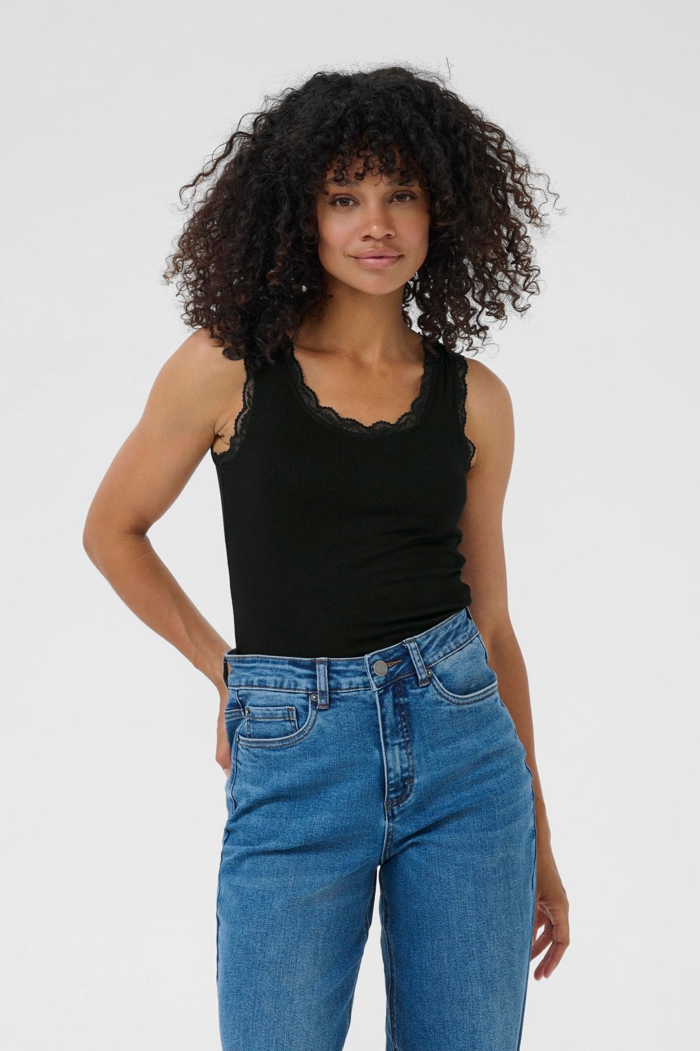 picture of Kaffe Omi Tank Top - Black - Number Two - womens - fashion - clothing - Kaffe 2