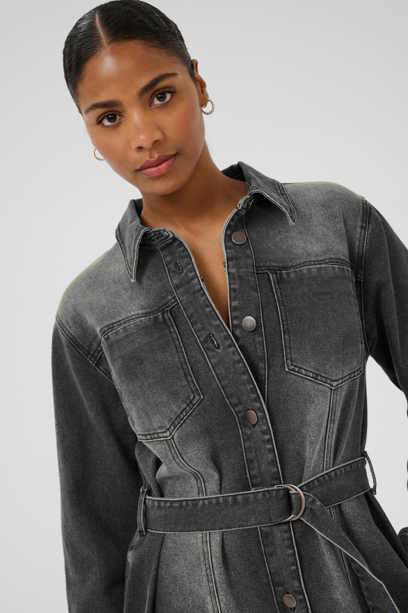 picture of Kaffe KAAbby Denim Dress - Medium Grey - Number Two - womens - fashion - clothing - Kaffe 2