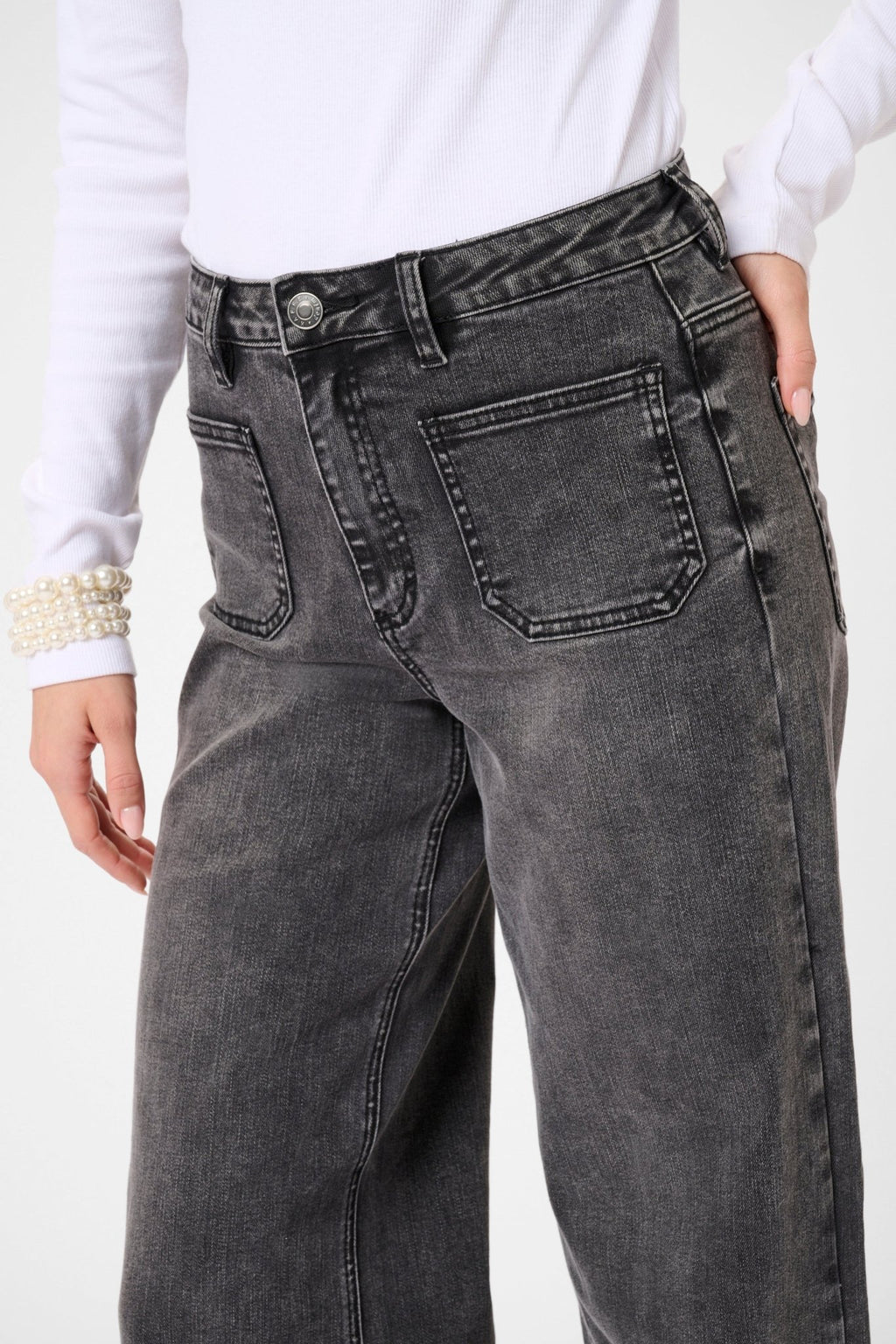 picture of Kaffe Brook High Waist Jean - Grey Vintage Wash - Number Two - womens - fashion - clothing - Kaffe 2