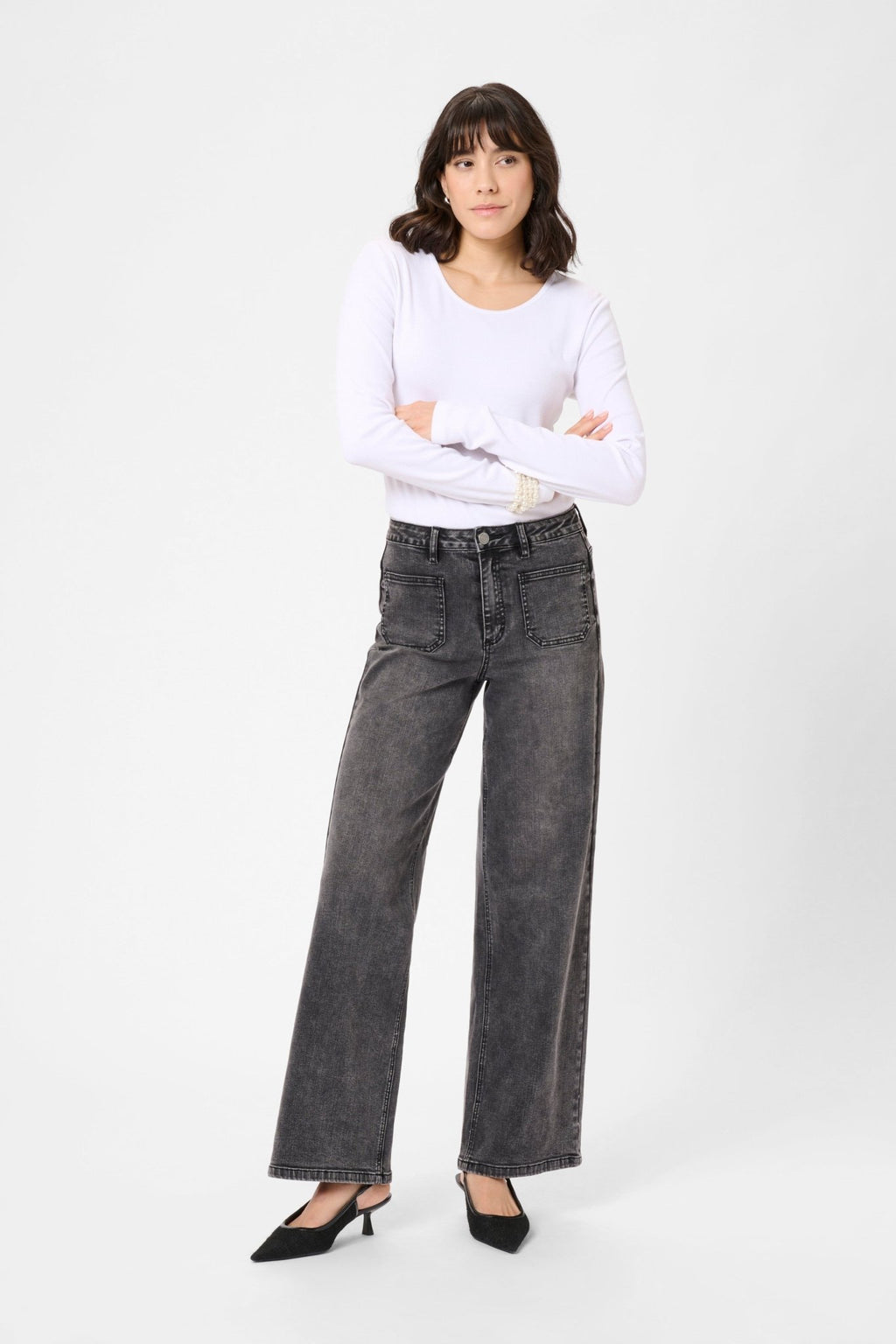 picture of Kaffe Brook High Waist Jean - Grey Vintage Wash - Number Two - womens - fashion - clothing - Kaffe 3