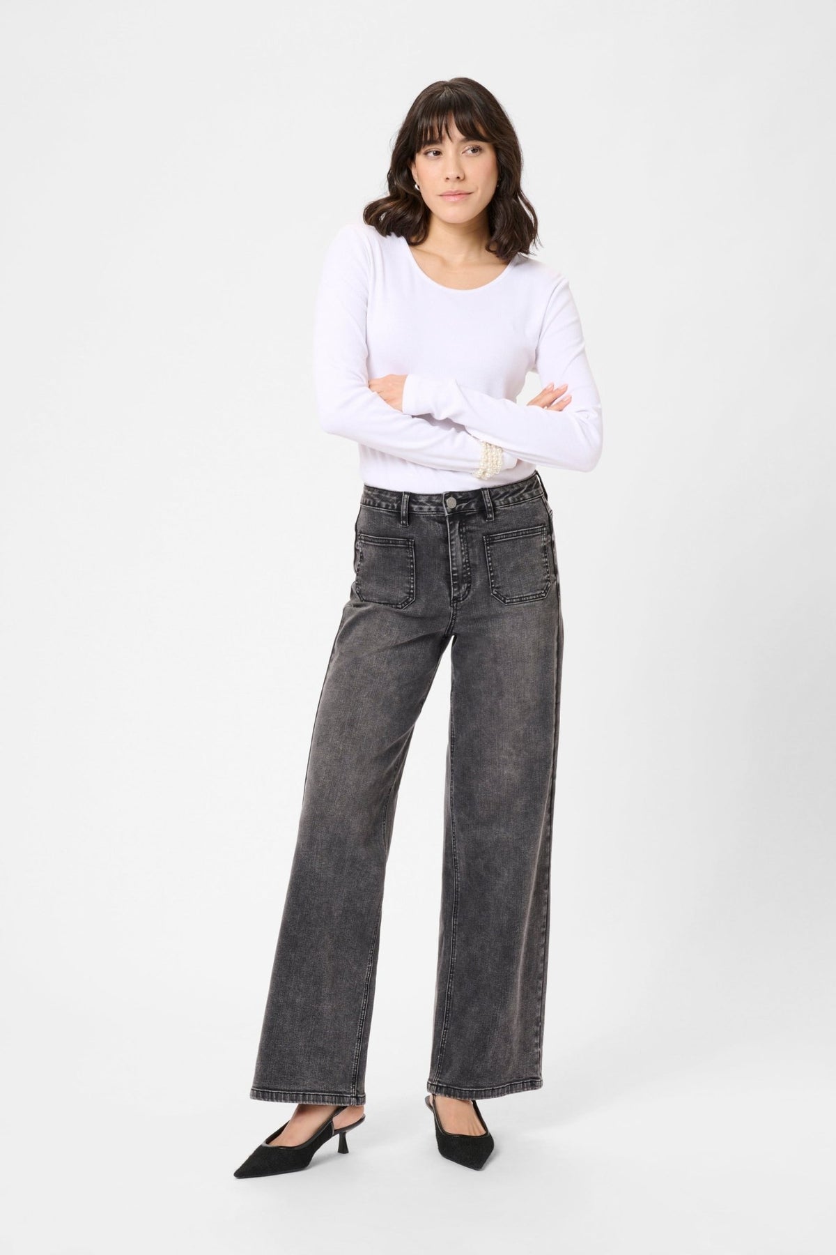 picture of Kaffe Brook High Waist Jean - Grey Vintage Wash - Number Two - womens - fashion - clothing - Kaffe 3