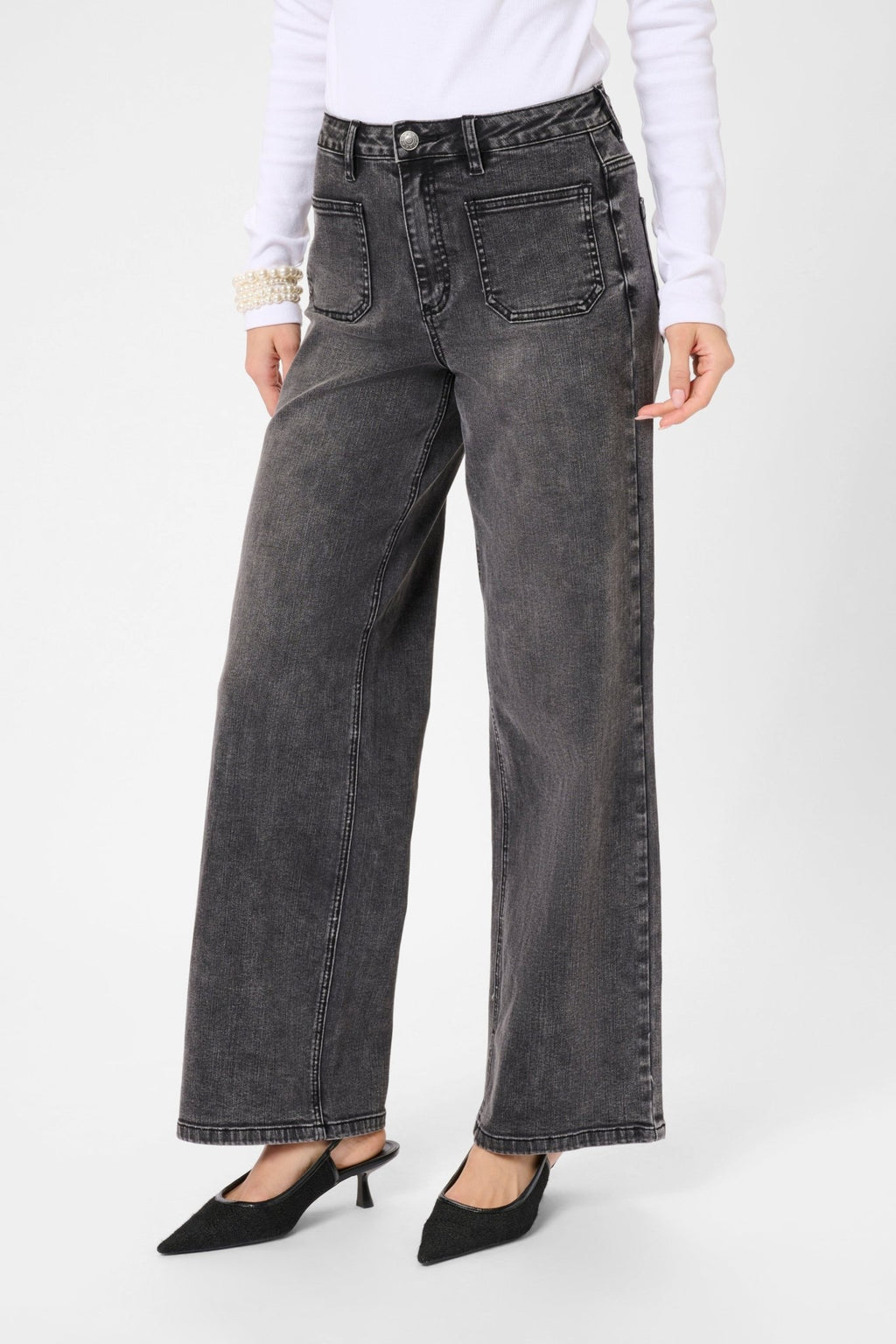 picture of Kaffe Brook High Waist Jean - Grey Vintage Wash - Number Two - womens - fashion - clothing - Kaffe 1