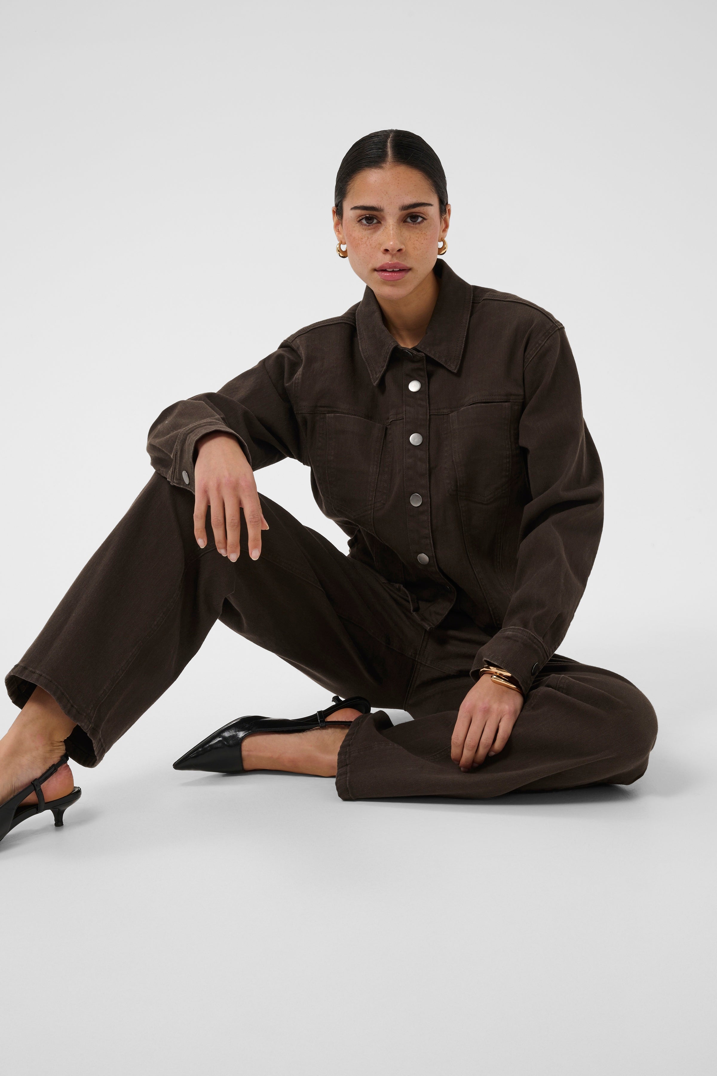 Kaffe Brook Denim Shirt - Coffee Bean