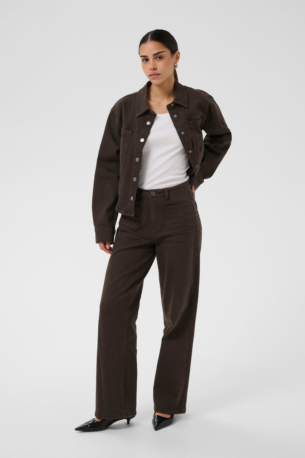 Kaffe Brook High Waist Jean - Coffee Bean