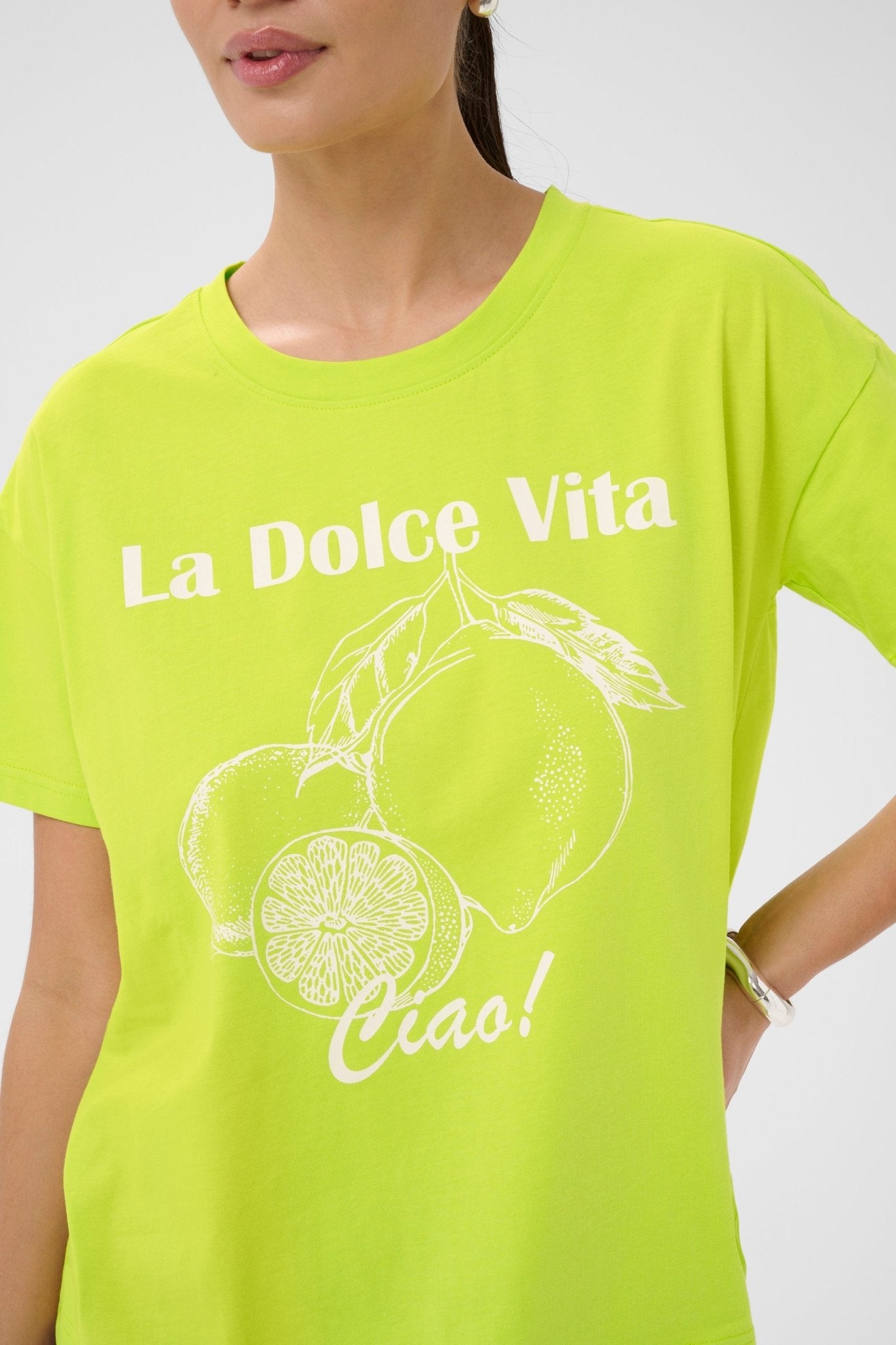 picture of Kaffe Chelsea T-shirt - Wild Lime - Number Two - womens - fashion - clothing - Kaffe 2