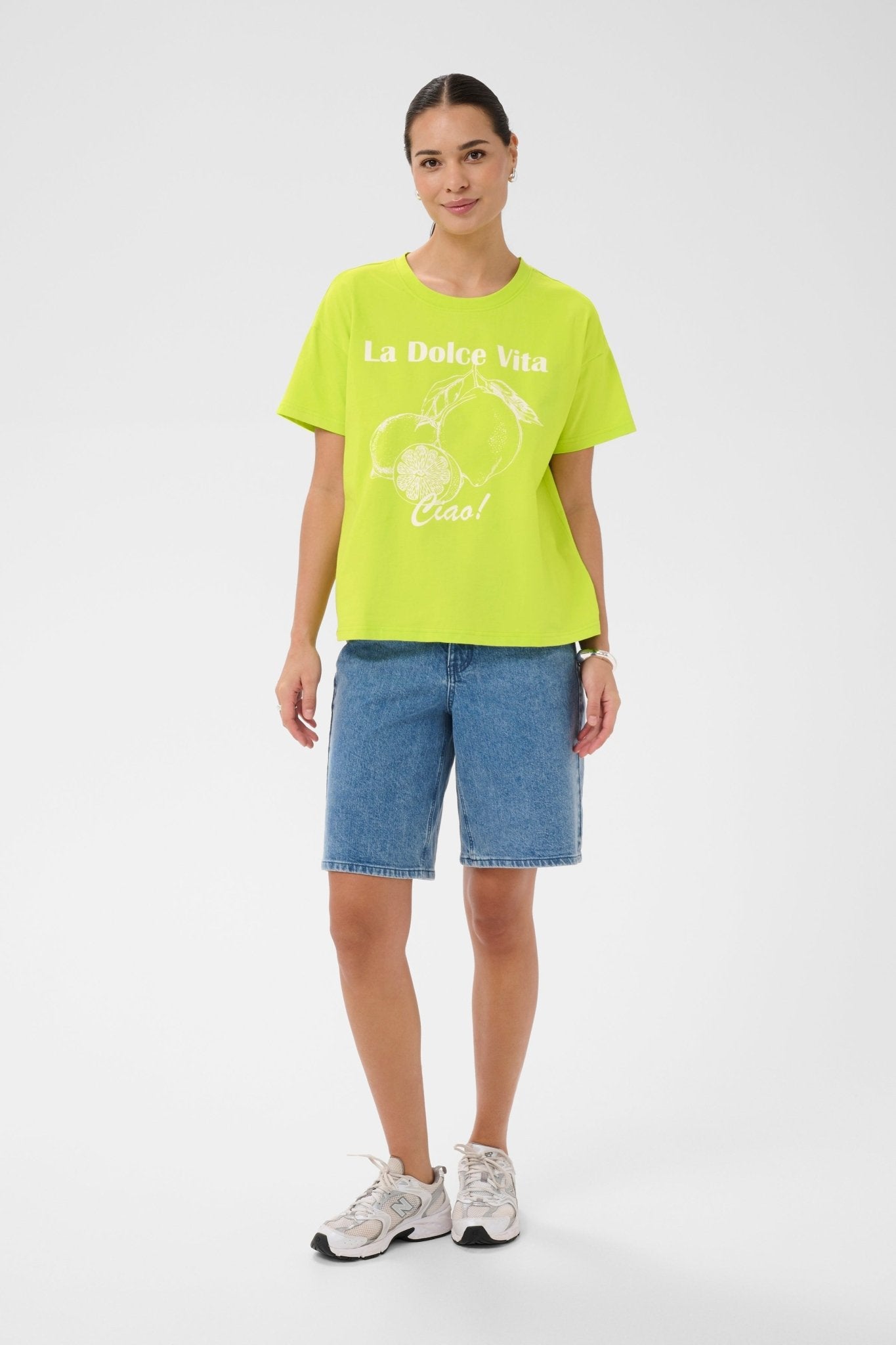 picture of Kaffe Chelsea T-shirt - Wild Lime - Number Two - womens - fashion - clothing - Kaffe 3