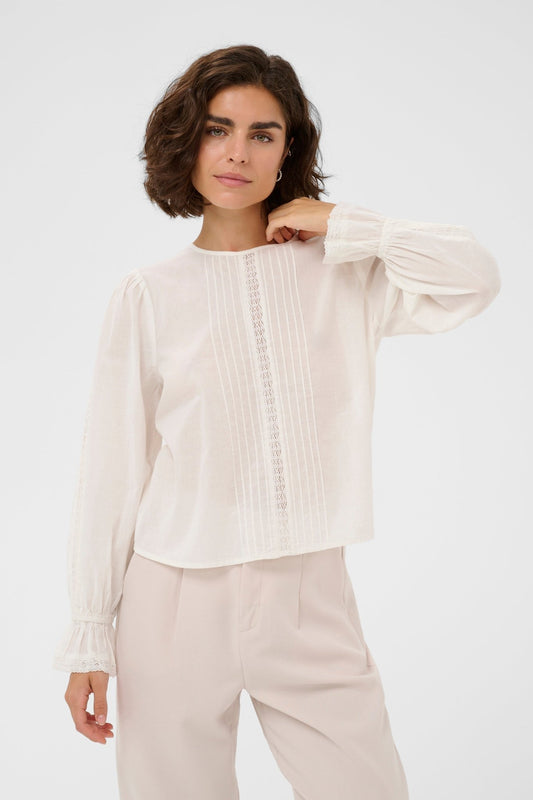 picture of Kaffe Claris Blouse - Chalk - Number Two - womens - fashion - clothing - Kaffe 1