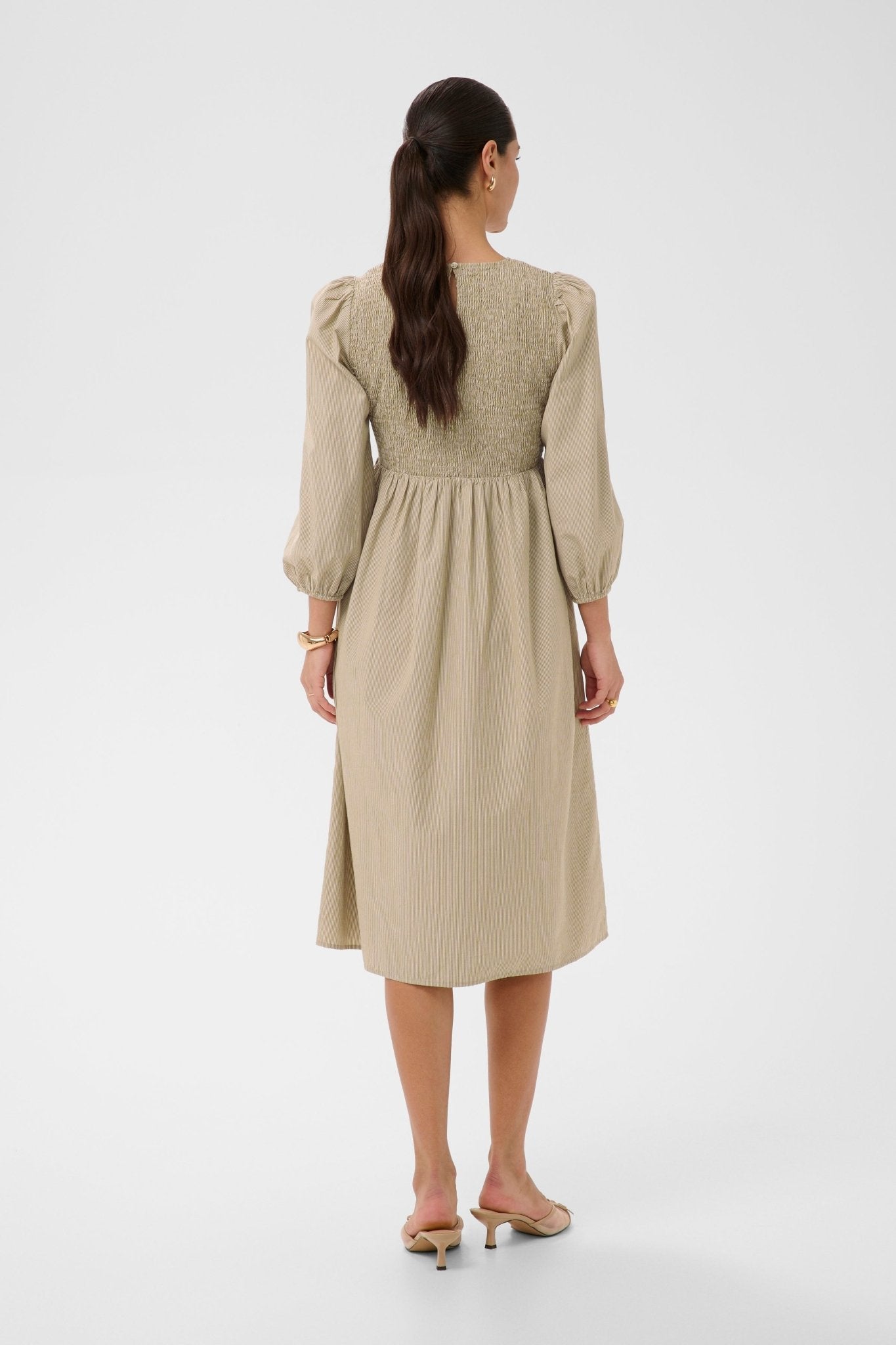 picture of Kaffe Mona Smock Dress - Chalk Oak Stripe - Number Two - womens - fashion - clothing - Kaffe 3